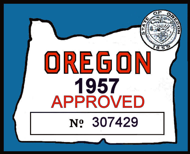 1927 to 1983 Oregon Vintage vehicle windshield Sticker